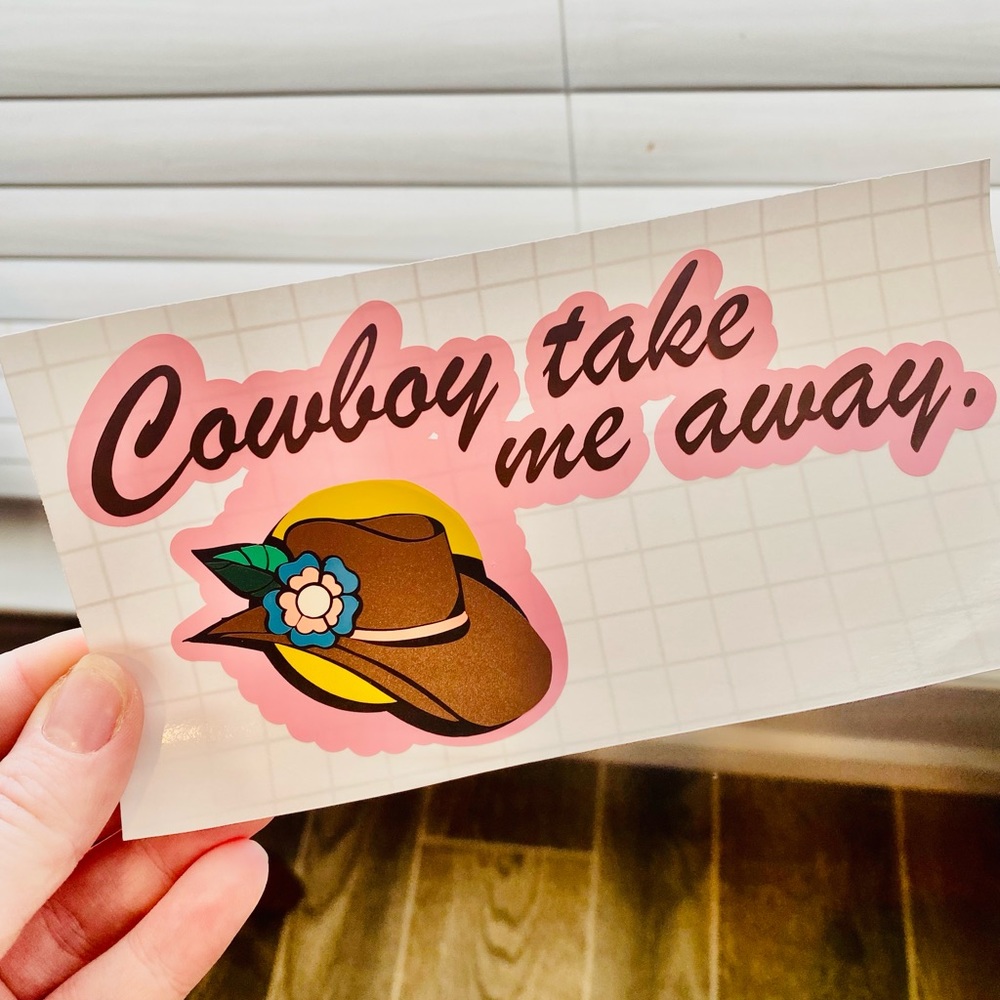 Cowboy Cowgirl Vinyl Decal Sticker Personalized Custom